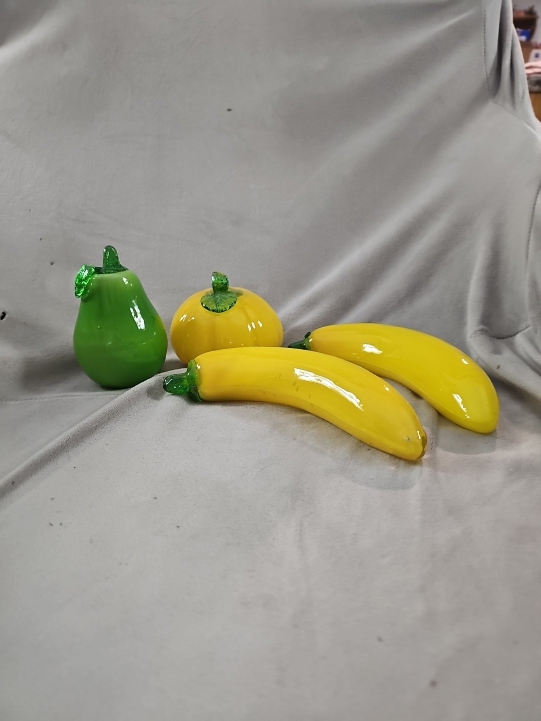 Vintage moreno style art glass fruit pumpkin bananas pear