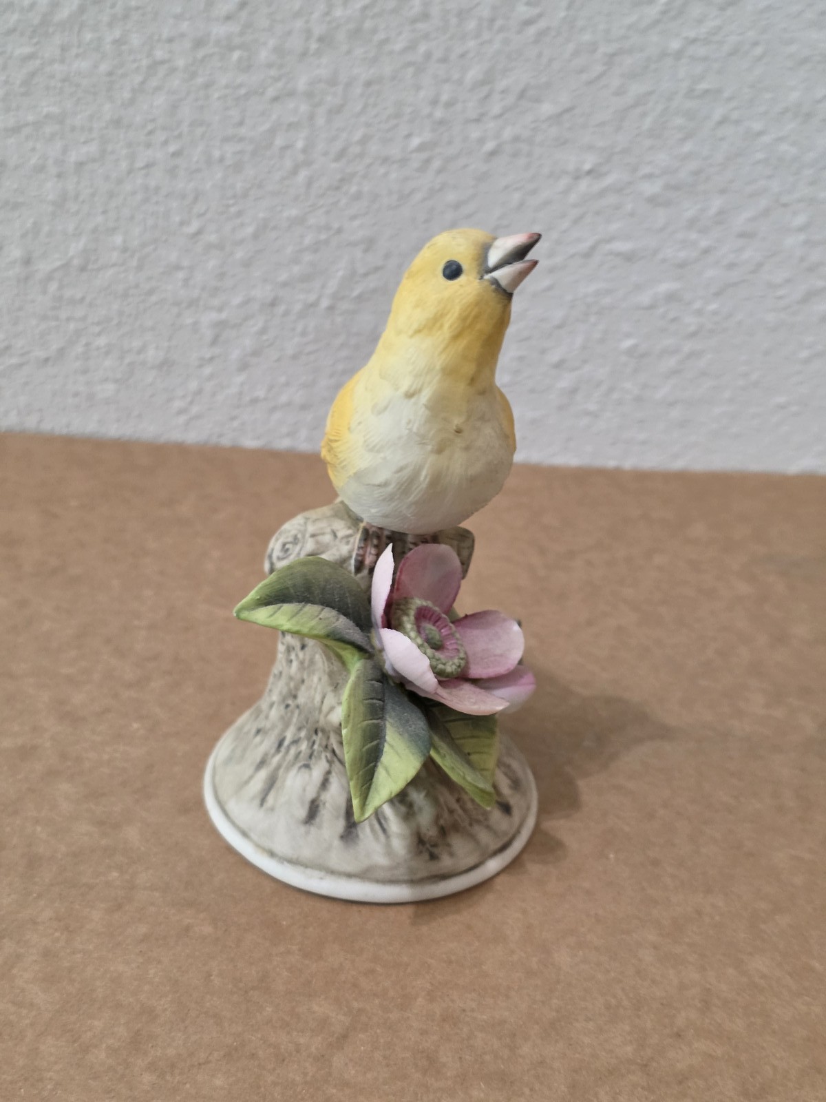 Andrea by Sadek Canary Figurine 8627 Japan Porcelain Yellow Bird with Flowers
