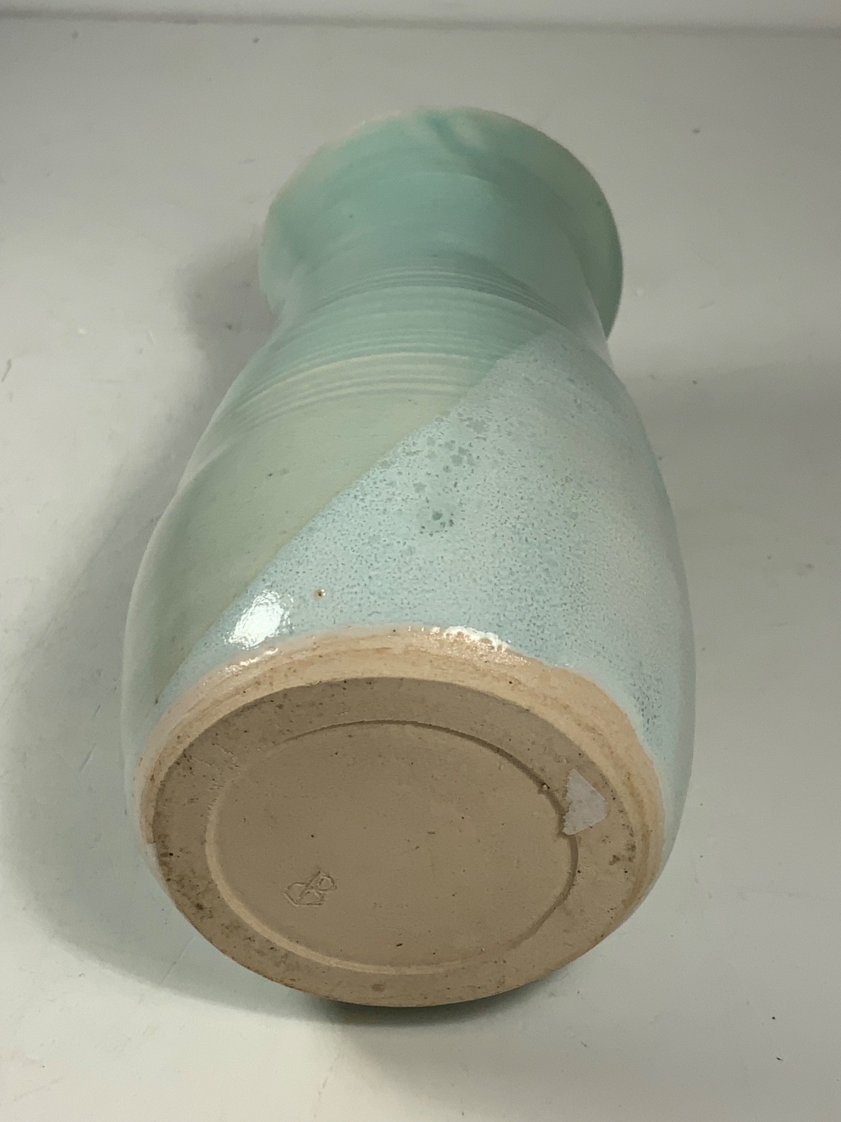 Vintage Robins Egg Blue Art Pottery Vase Signed 6.25″