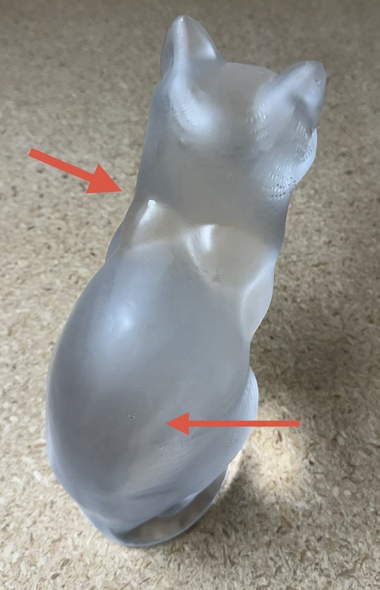 Lalique France Crystal “ Chat Assiss ” Sitting Cat Figurine 8 1/8″ *** Read