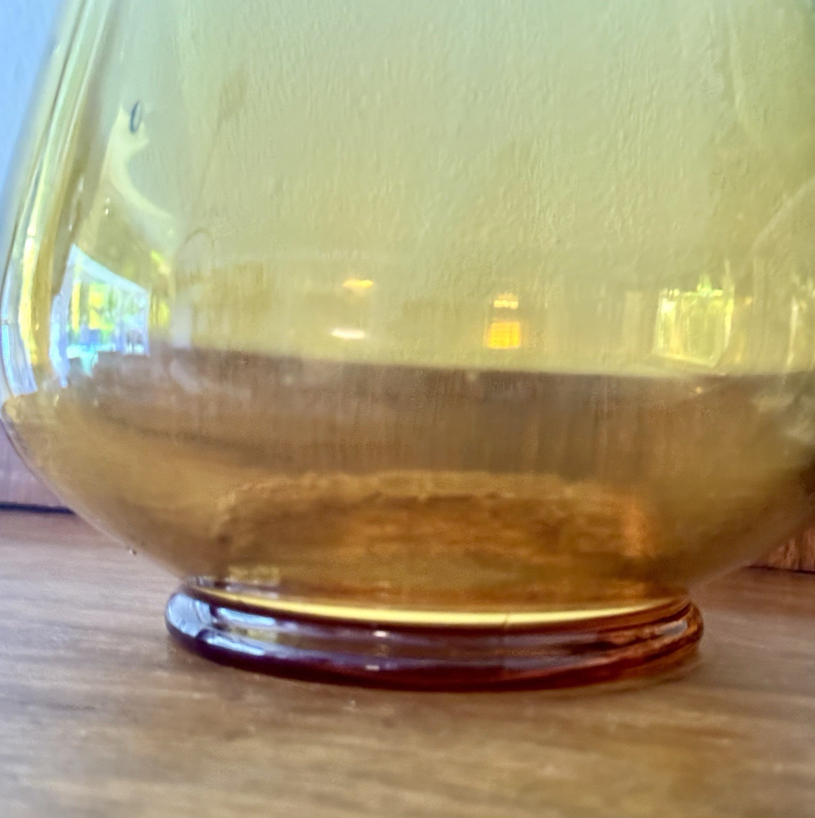 Vintage L.E. Smith Amber Smoothie Swung Glass Vase 17.5” MCM Art Glass