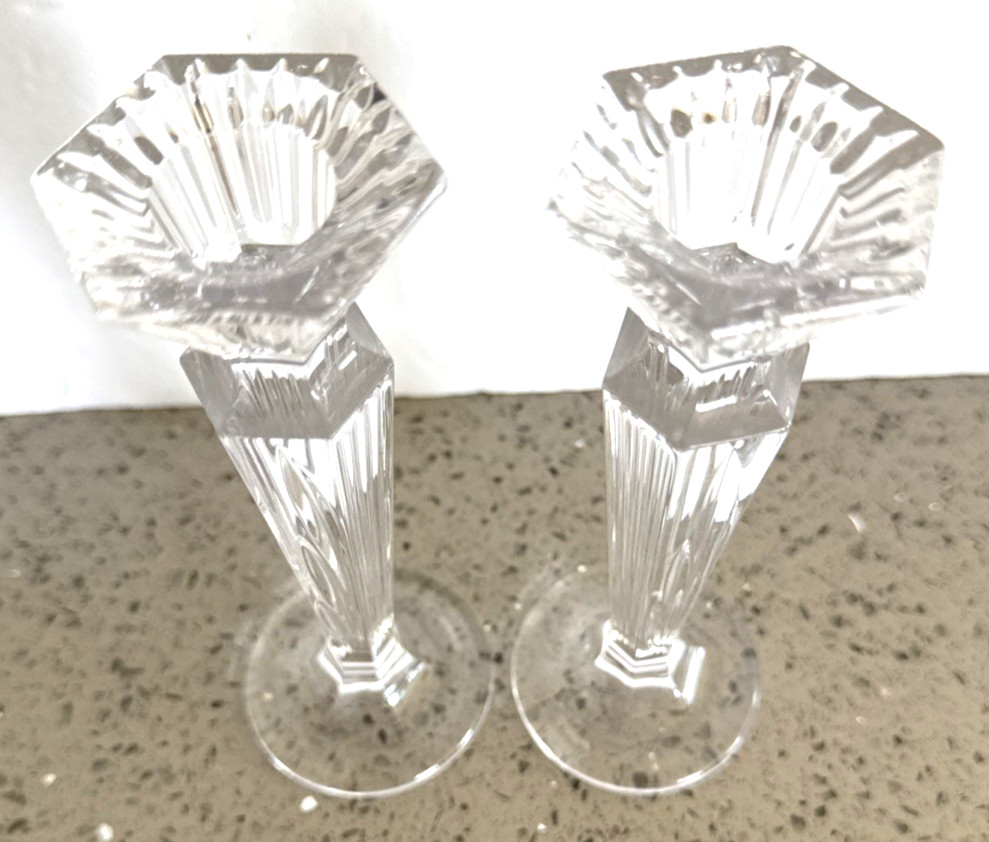 Marquis By Waterford Crystal Set of 2 Festivale Candle Holders 6″