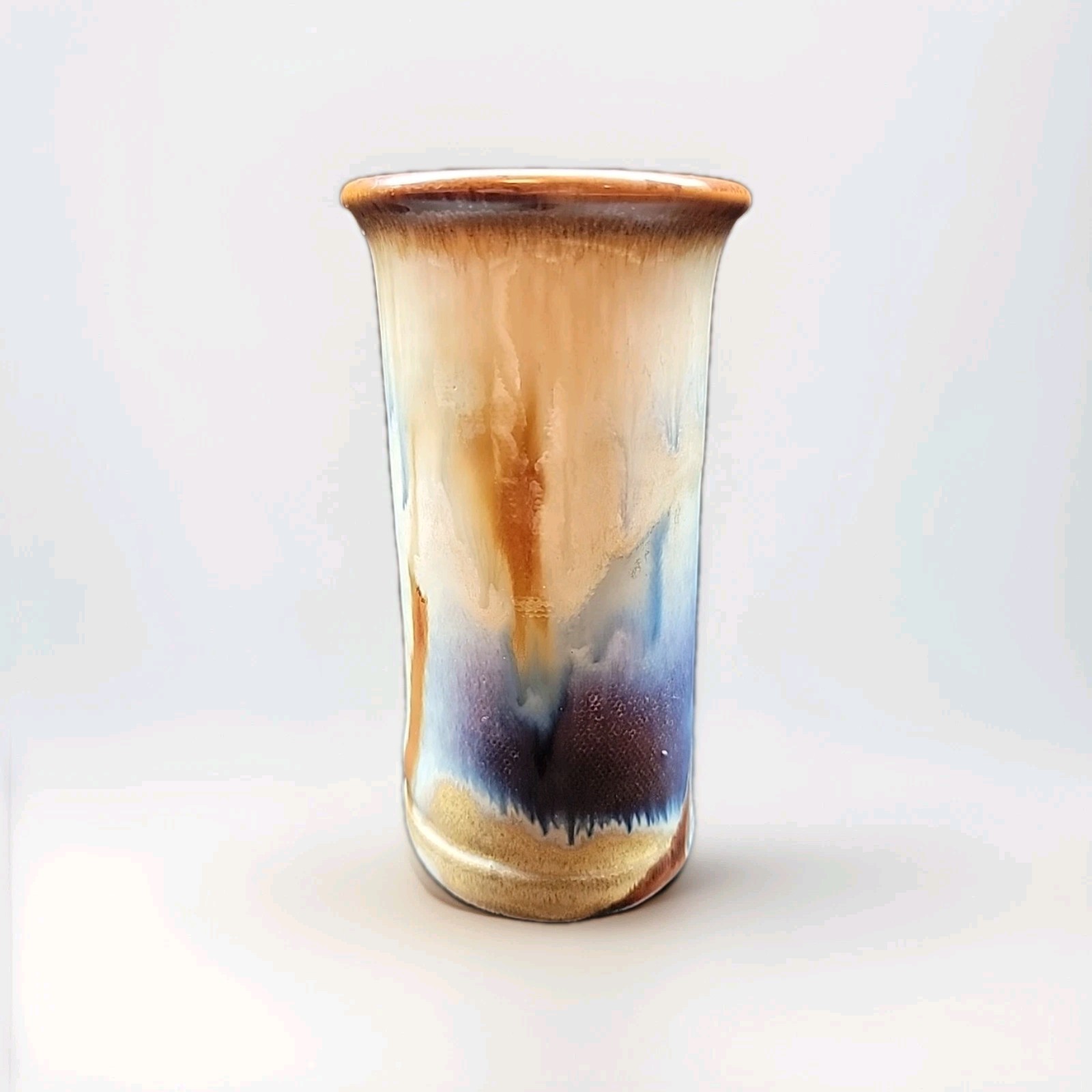 Vintage Hand Thrown Studio Pottery Stoneware Tumbler / Vase Signed by the Artist