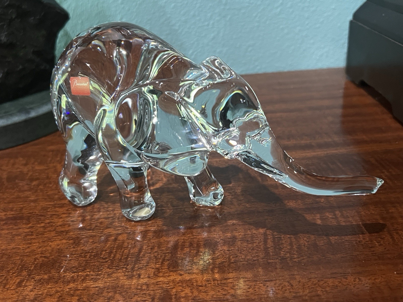 Baccarat 8” Crystal Elephant Perfect Condition Glass Figurine