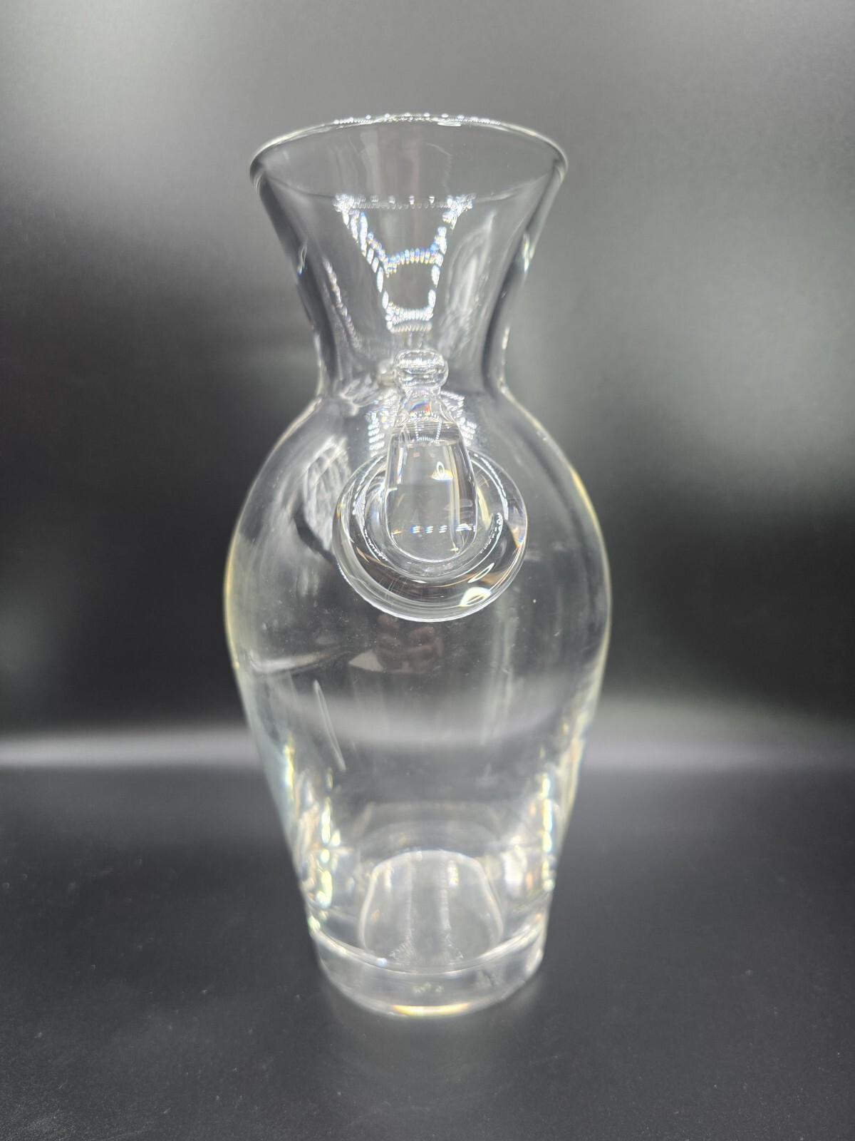 Steuben Glass Lloyd Atkins Ring Handle Decorative Art Vase 1950s