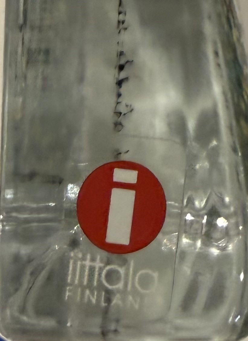 Iittala Finland Painted Glass Paperweight Birch Trees Large Signed Helja Liukko