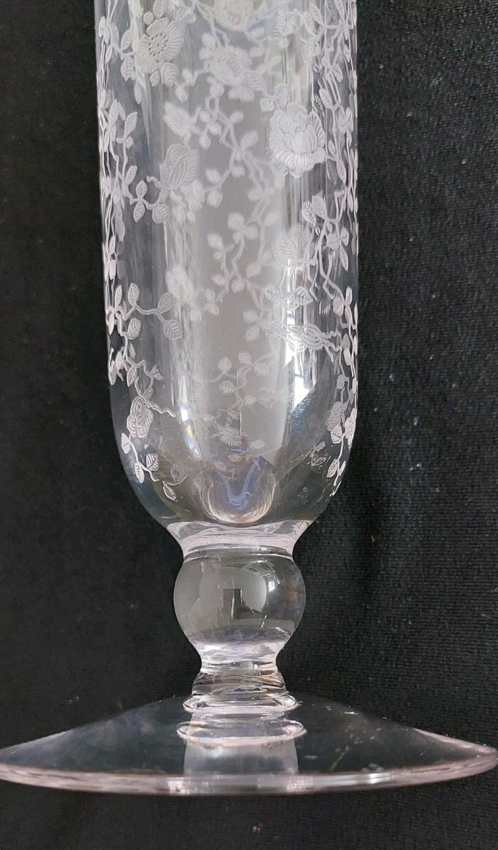 Fostoria Rose Point 8 3/8 Inch Tall Vase