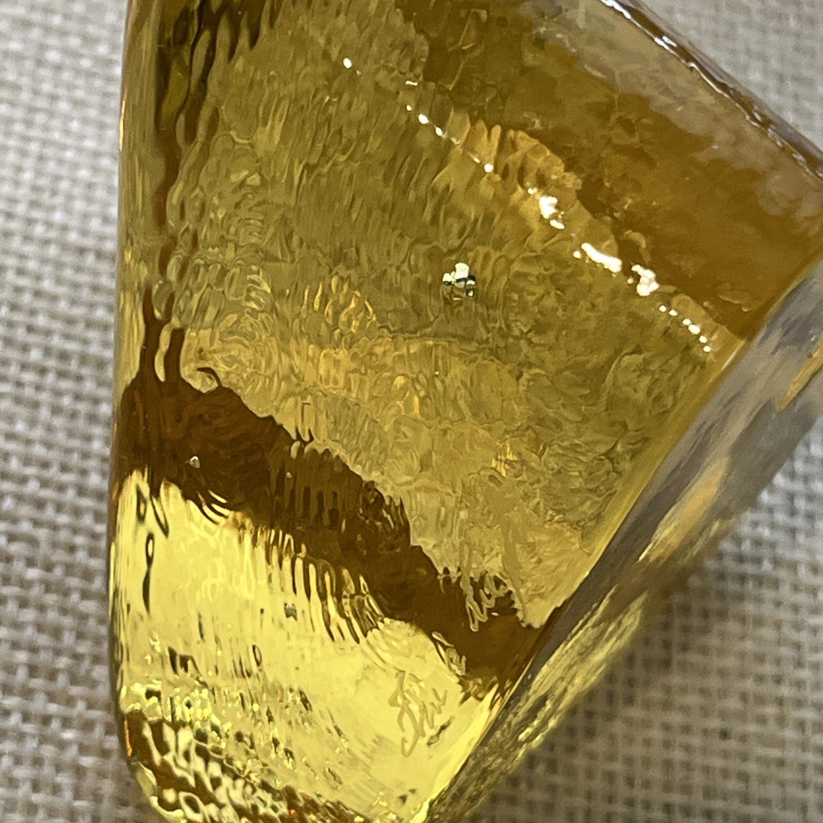 Fire & Light Recycled Glass Signed Citrus Yellow Heart Paperweight Art 2.5″
