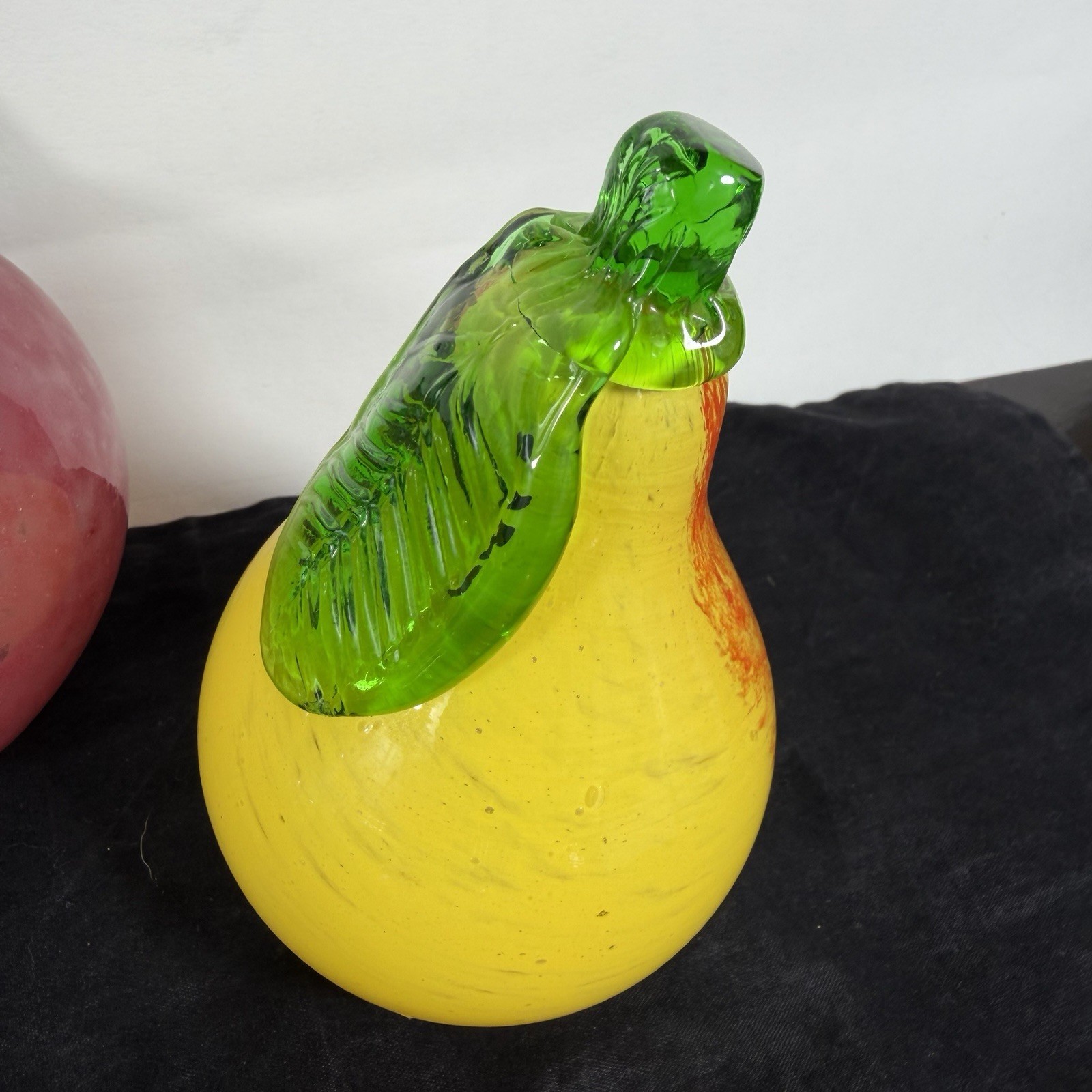 MCM Vintage Murano Style Hand Blown Art Glass Fruit 8 Pc Set Banana Apple Pear