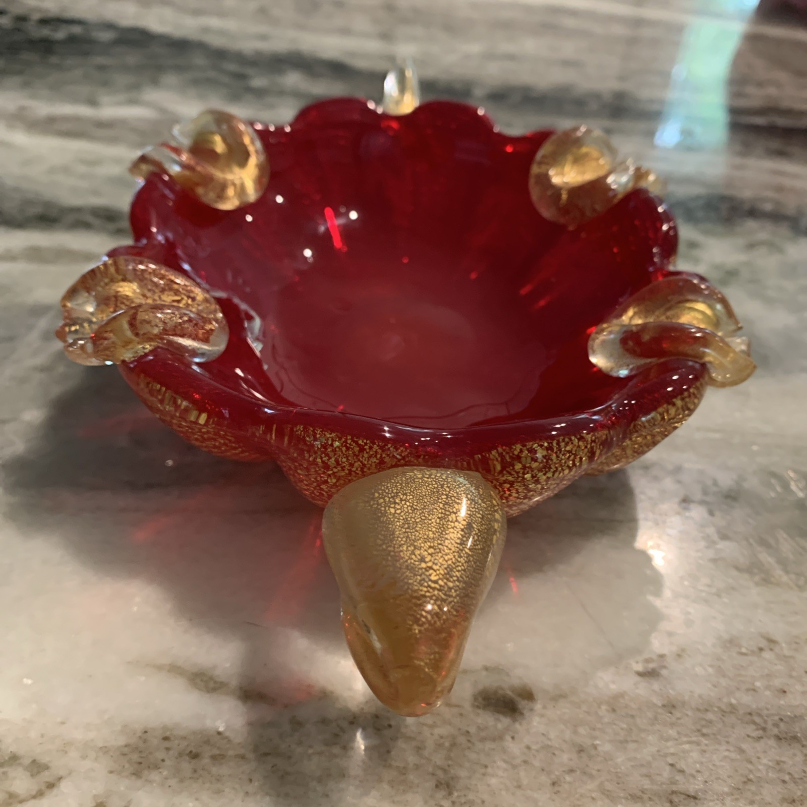 Barovier And Toso Figure Of A Turtle ( Bowl/ Ashtray) With Labels.