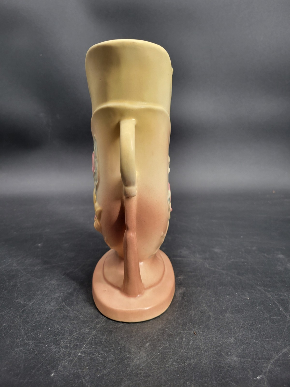 Vintage Hull Art Pottery Magnolia Pattern Double-Handled Vase Marked 7-8 1/2