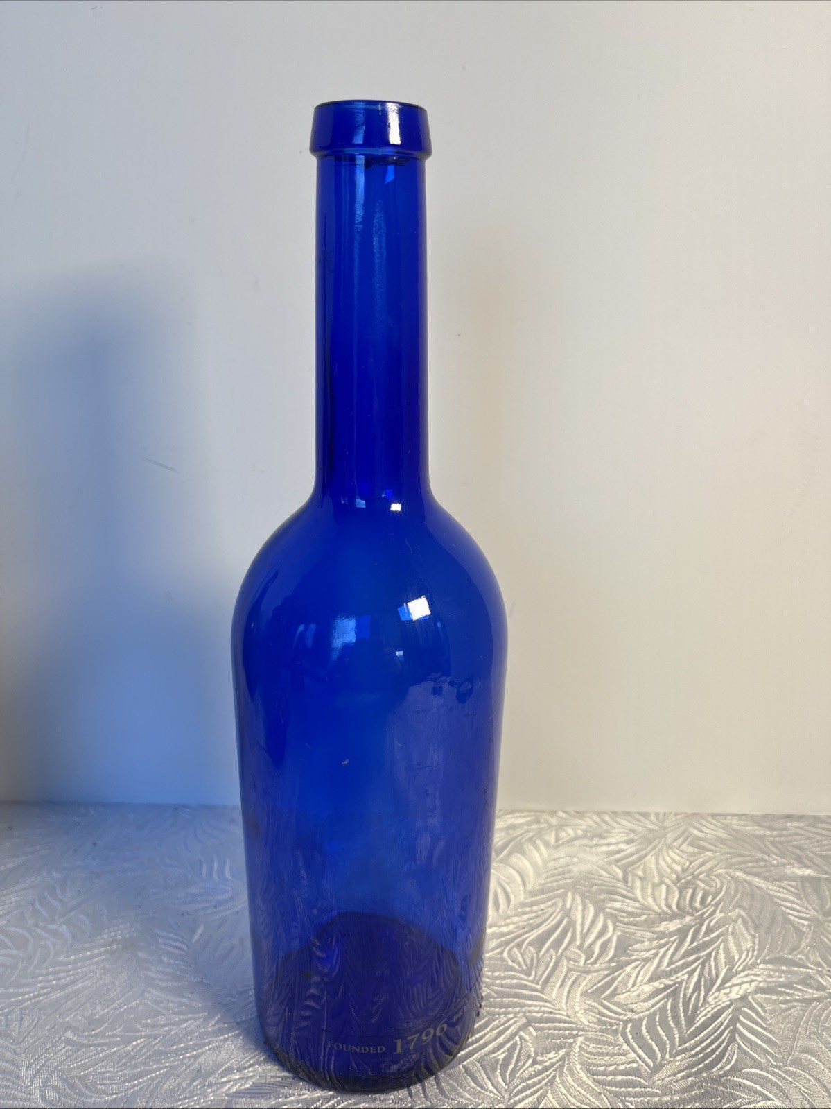 Vintage Cobalt Blue John Harvey Glass Bottle Spain Des Reg No 115169 UK 2022578