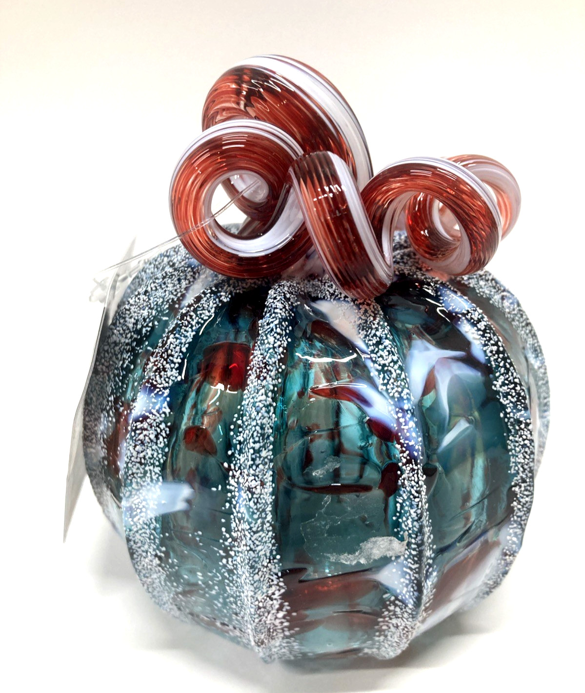 Luke Adams Glassblowing Studio Baby Winter Frost Pumpkin Red Green White