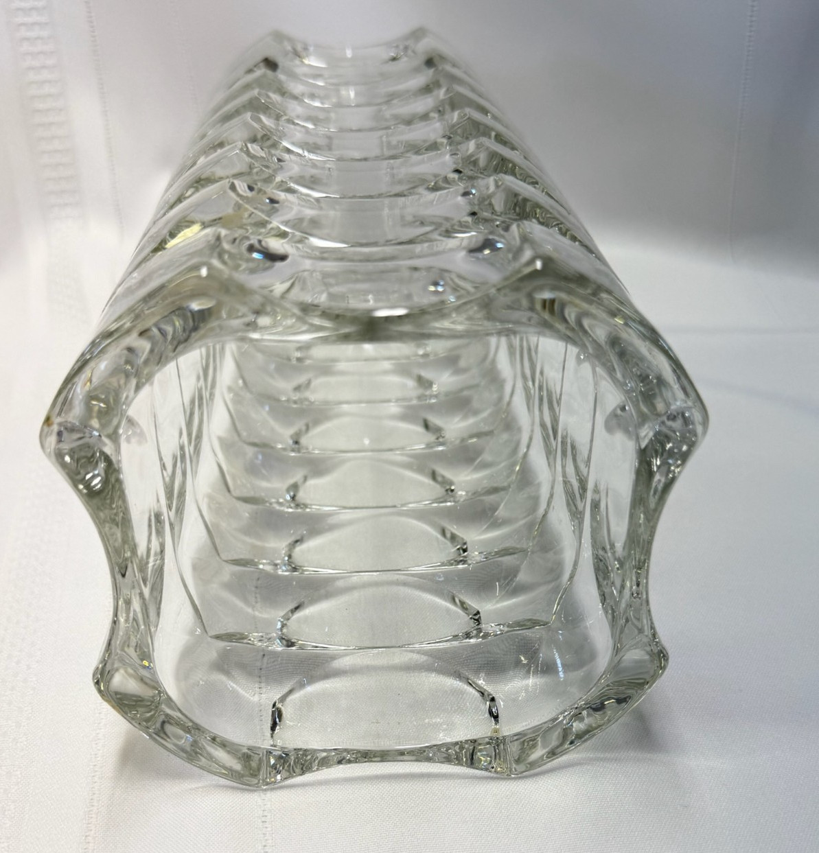Vintage J.G. Durand Windsor Luminarc Crystal Glass Vase Geometic Cubist Design