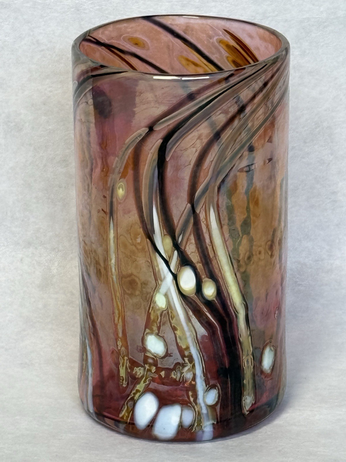 Rare Tom Philabaum Blown Glass Vase 1989 Signed/Dated Tucson AZ