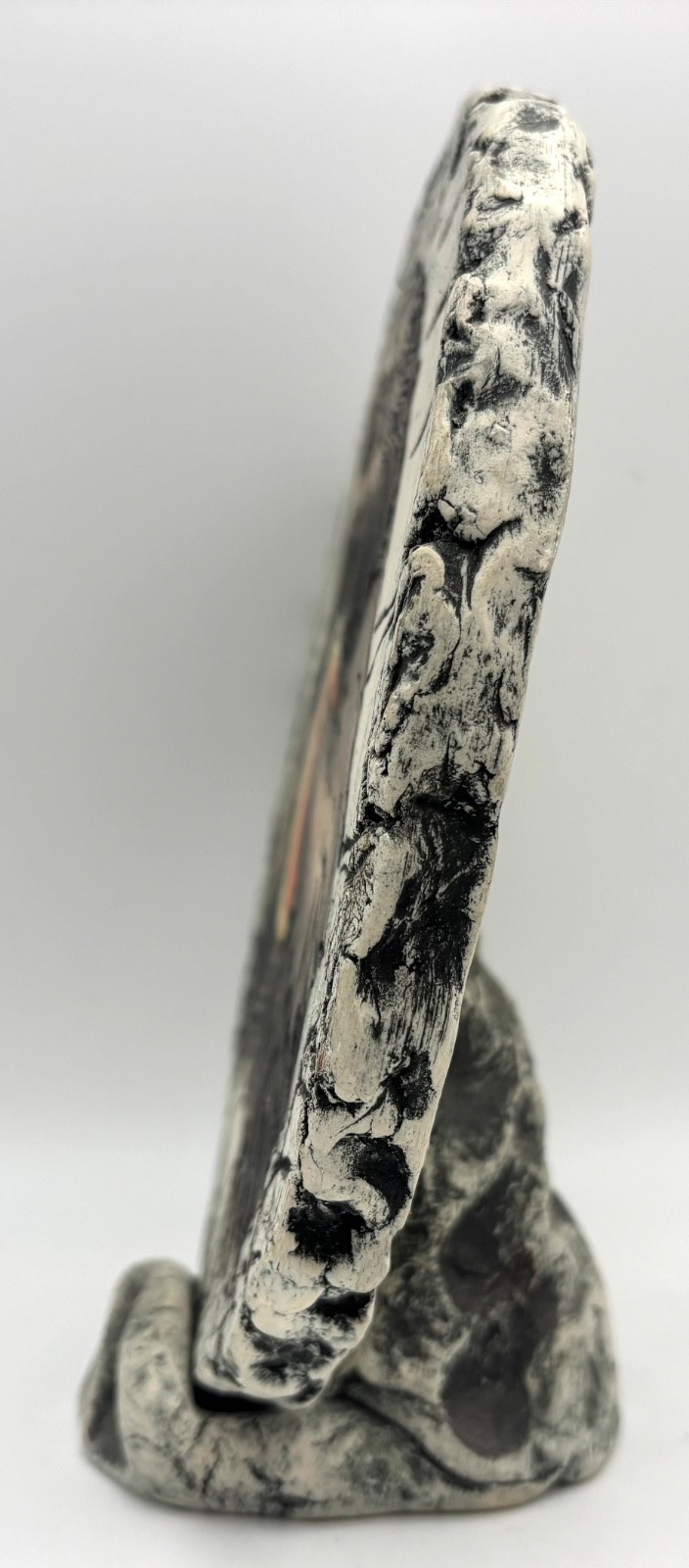Studio Pottery Otter Holding Prized Clam with Stand, Unique Art Signed By Artist