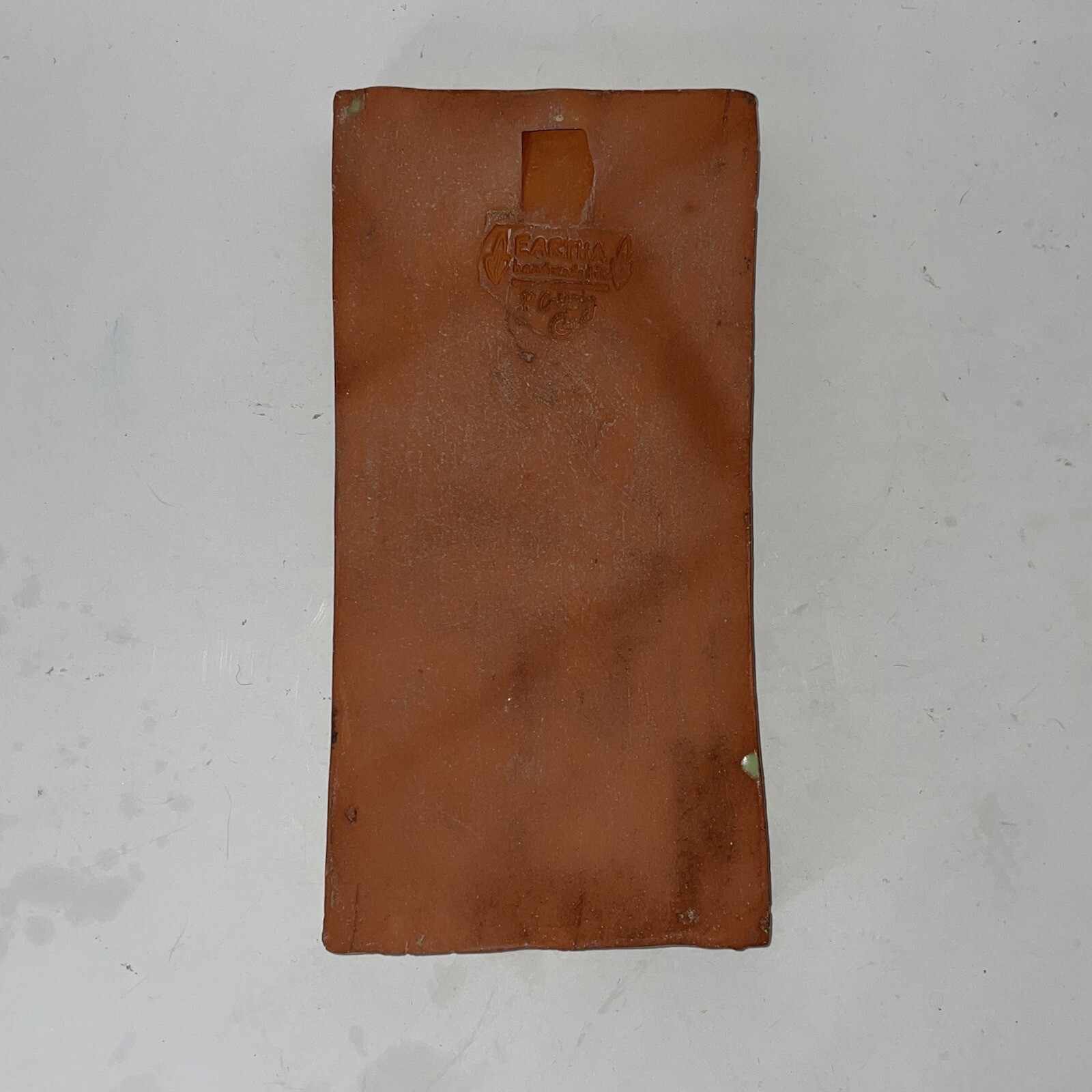 Eartha Handmade Pottery Tile with Mirror P. Collery Stamp