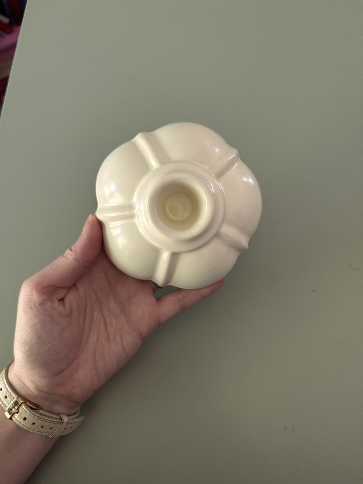 Gladding McBean Avalon Artware Candle Holder Ivory