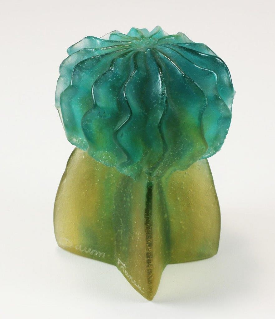 DAUM BY HILTON McCONNICO CACTUS FLOWER PATE DE VERRE GLASS FIGURINE PAPERWEIGHT