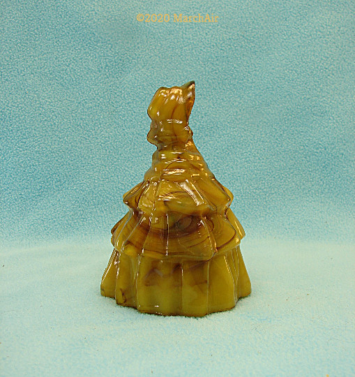 Boyd’s Crystal Art Glass, Louise Doll #17 Zach Boyd Slag or #21 Olde Ivory Slag?