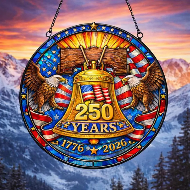 Patriotic Freedom Years Suncatcher Glass