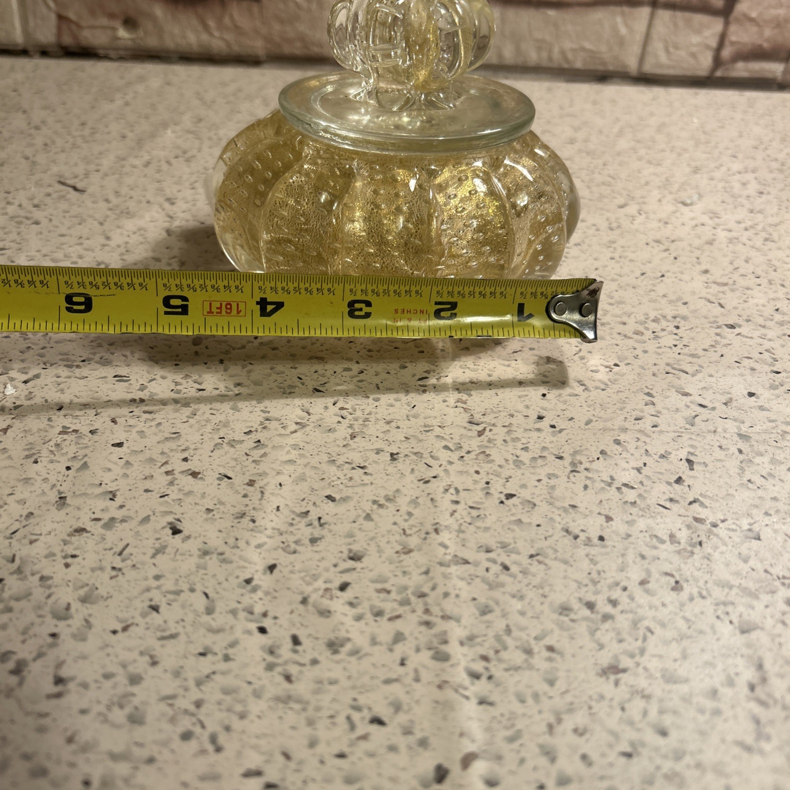 Gold Vanity Jar With Lid – Venetian Glass – Made in Murano Italy