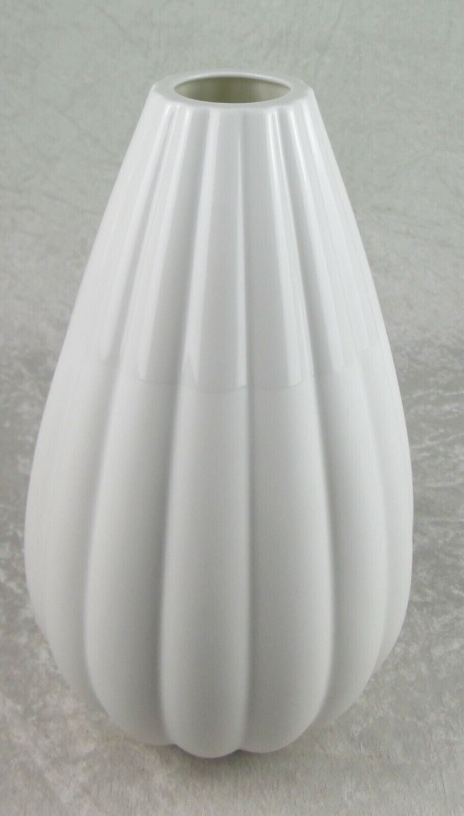 Royal Copenhagen Porcelain Vase Ribbed Tapered 12 inches Tall Mid Century Modern
