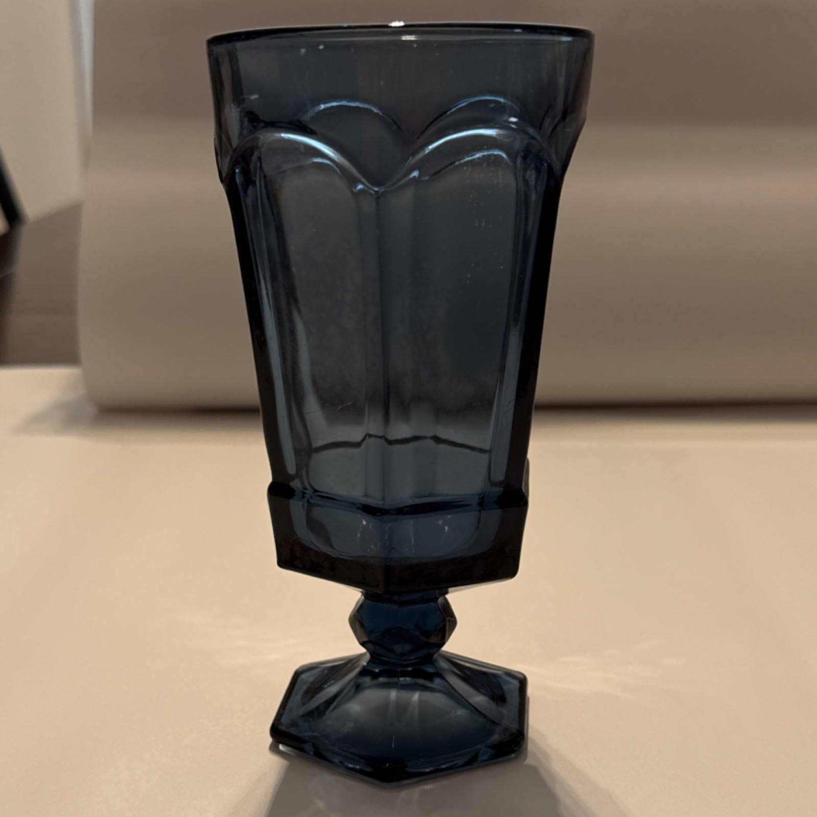 Vintage Fostoria Virginia Dark Blue Iced Tea Goblets 6 7/8” H 3 3/8” W 70’s