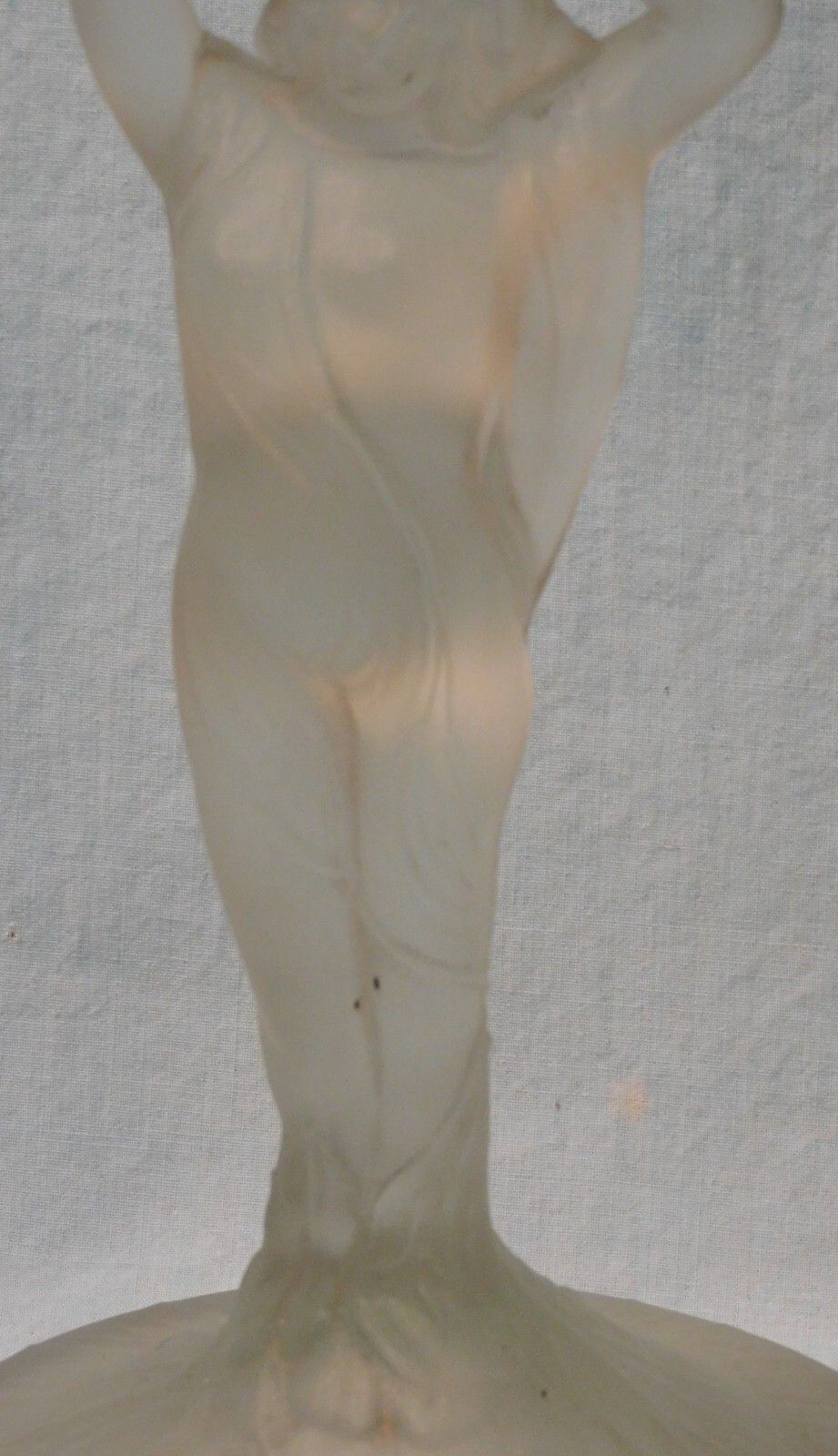 Nude Woman Candle Stick Holder Clear Frosted