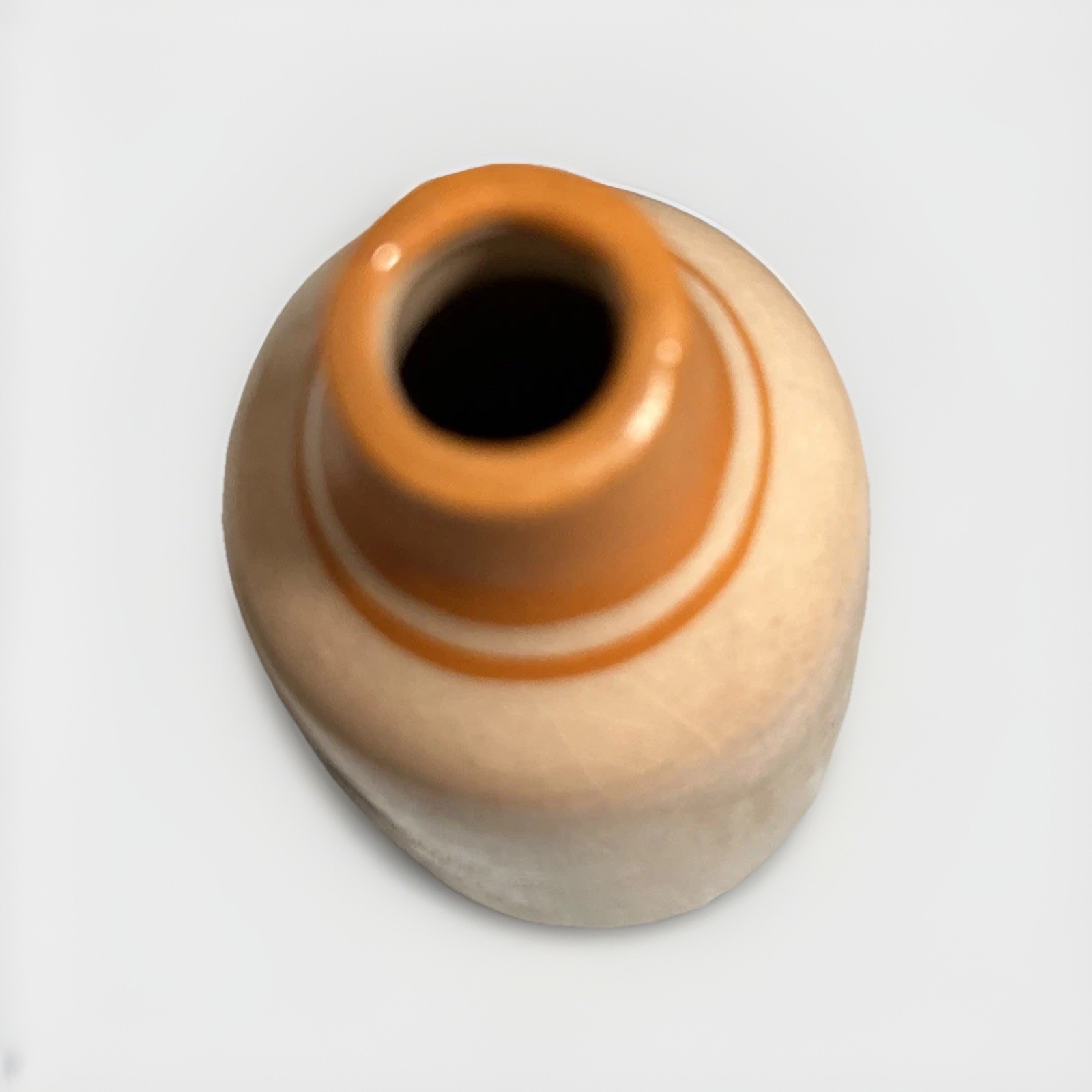 Pottery vase, beige,made in Japan