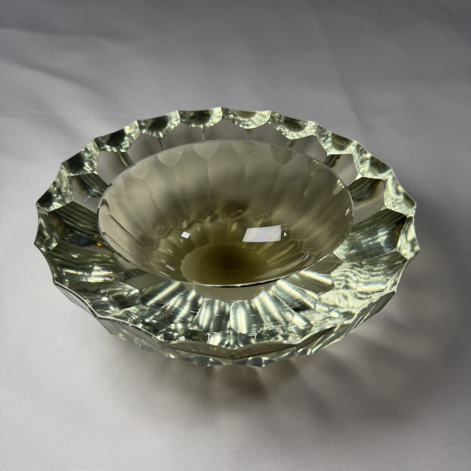 Faceted Murano Glass Sommerso Ashtray Flavio Poli, Italy, 1970s DIAMOND