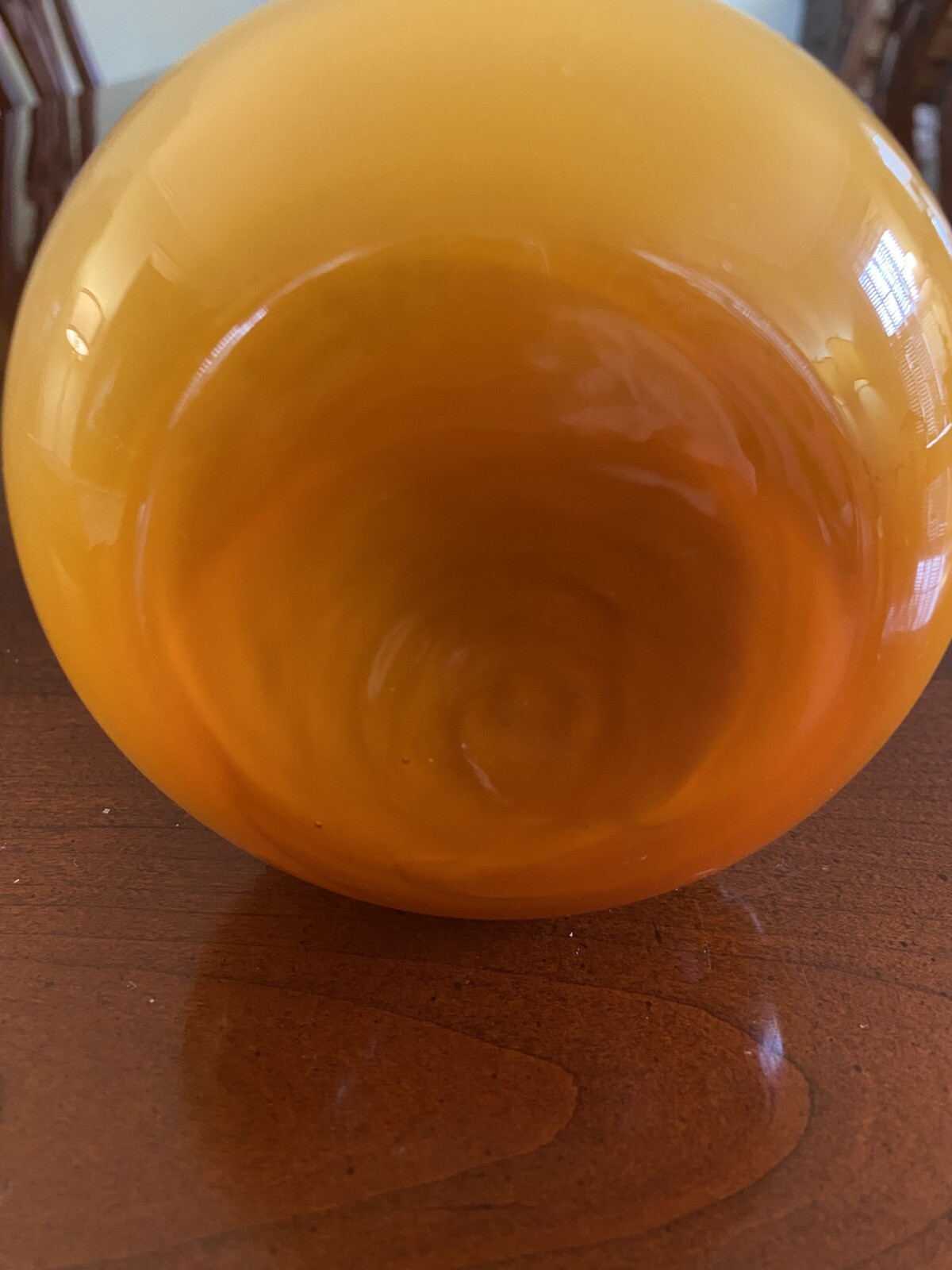 Empoli MCM Italian Murano Cased Amber Bubble-Gurgle Bottle 15”