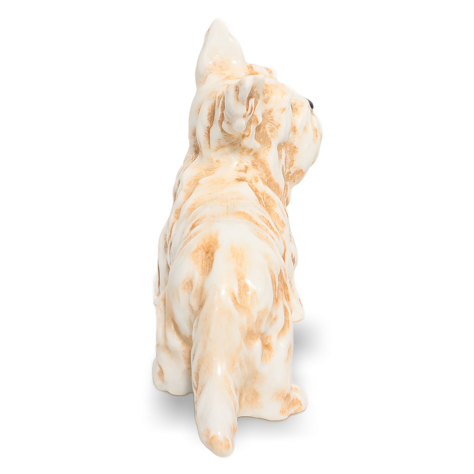 Vintage Terrier Dog Figurine Mid Century Animal Collectible Beige Japanese Porce