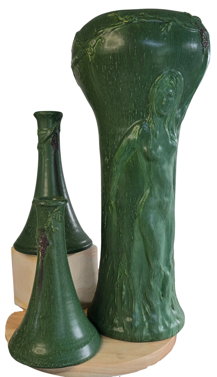 Ephraim Pottery Experimental “E” Grape Nude 3-Piece Set Kevin Hicks Signed