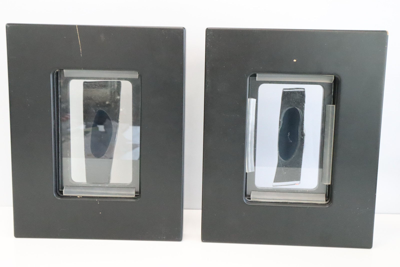 PAIR Signed Jasmine B Fused Dichroic Glass Abstract Wall Art Panels Modern Pair