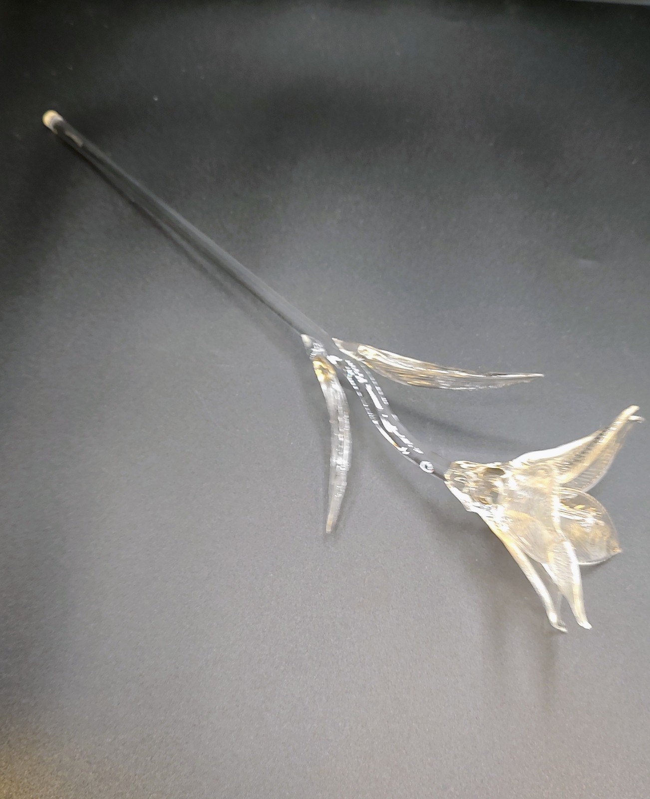 Waterford Crystal Fleurology Clear Lily 14.5″ Long Stem Sculpture Figurine Clear