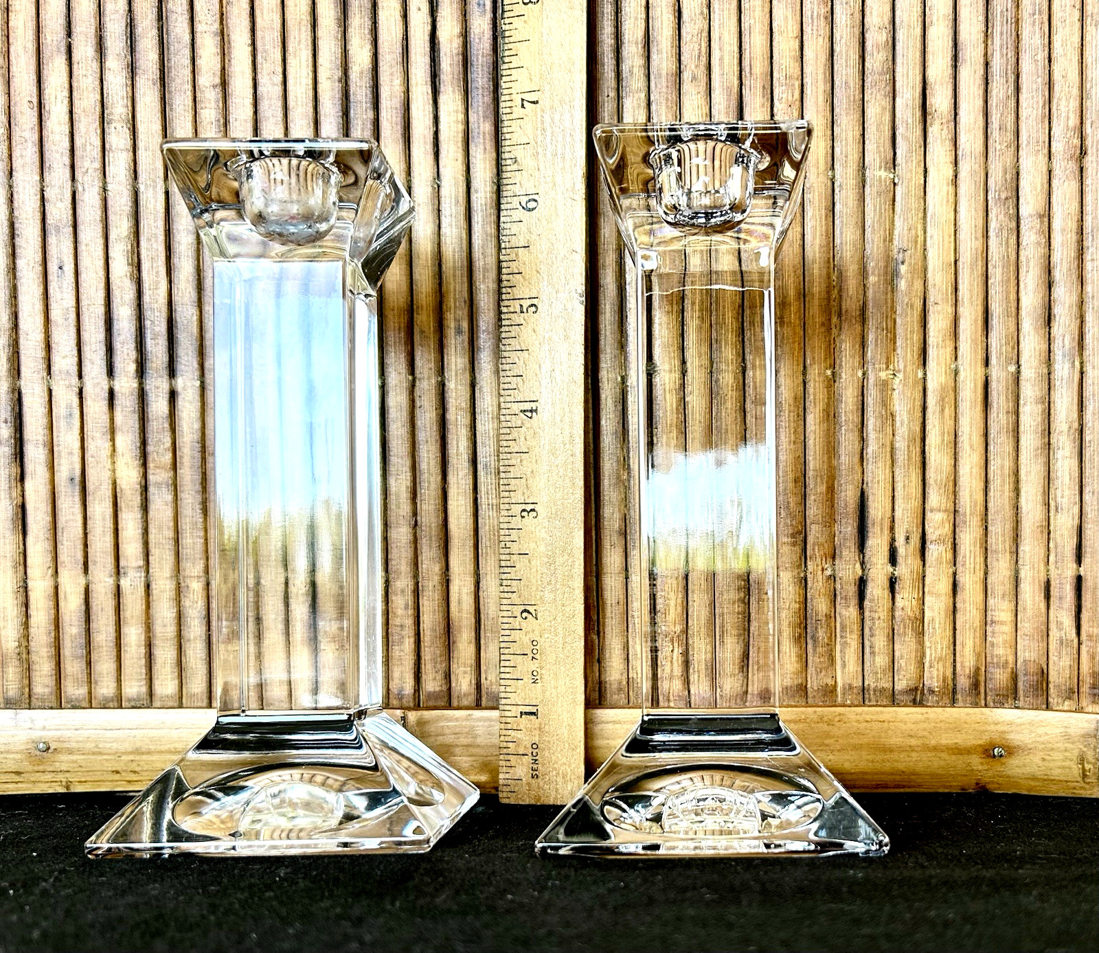 Set of 2 Villeroy & Boch Lead Crystal Candle Sticks / Austria / Siena