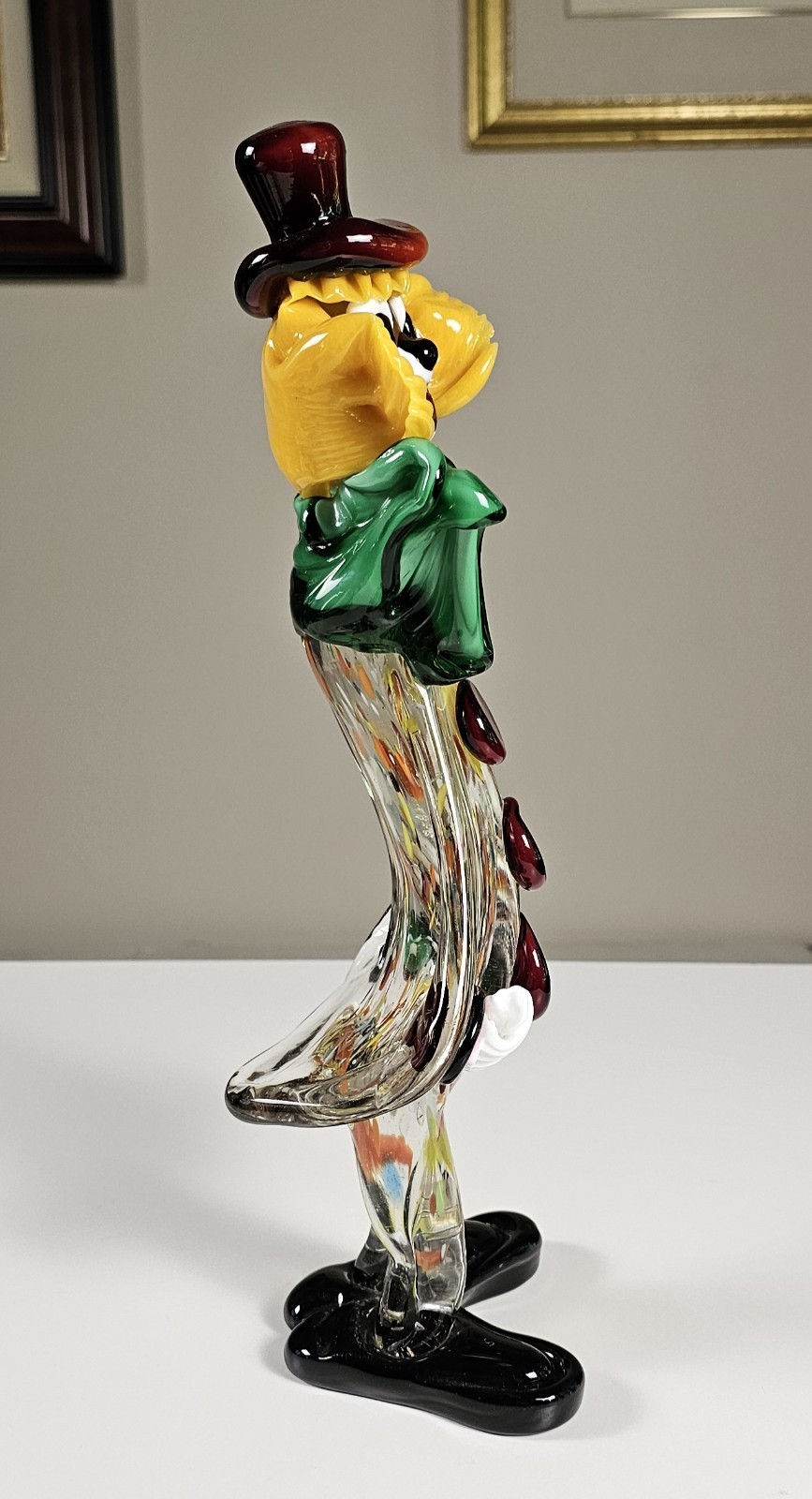 Vintage Koscherak Bros Murano Glass Clown 13.5″ Hand Blown Italian Art Figurine