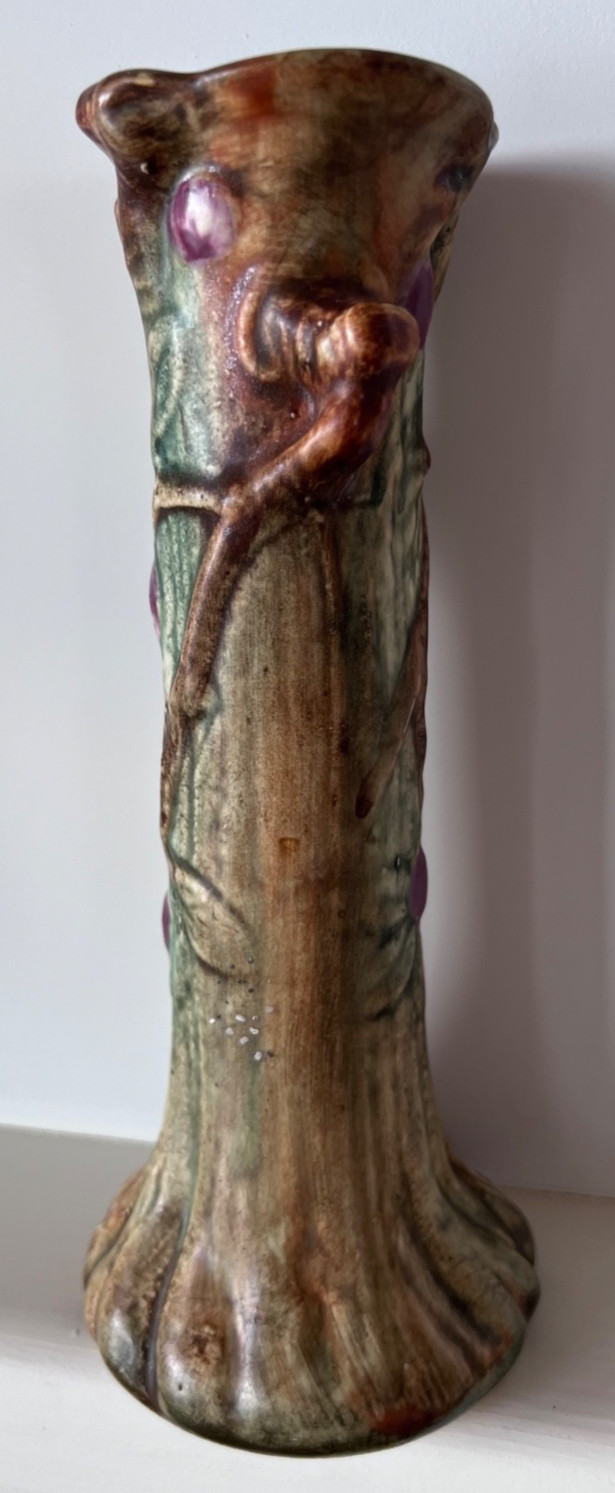Baldin Weller Woodcraft Pottery “Apple Tree Trunk” Bud Vase 1920-1933