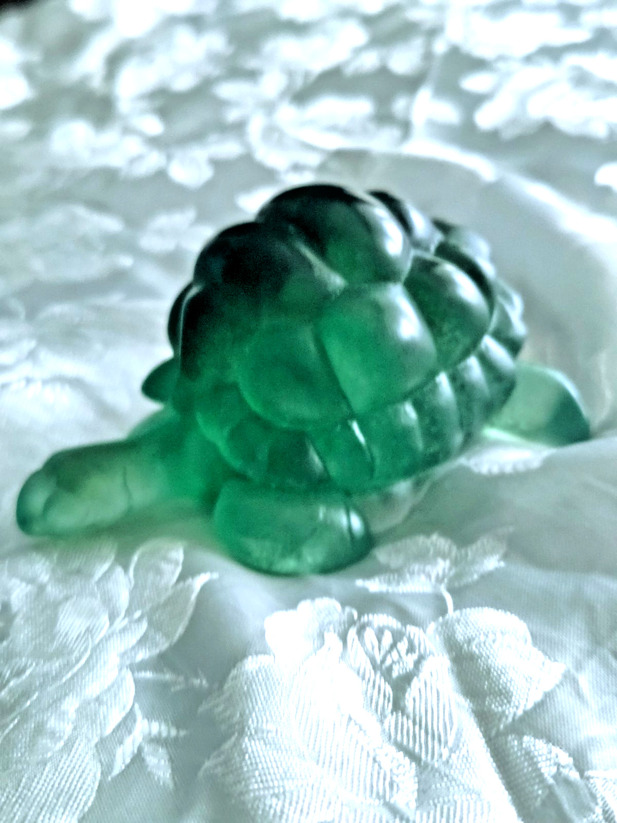 DAUM France Pate de Verre Green Tortoise