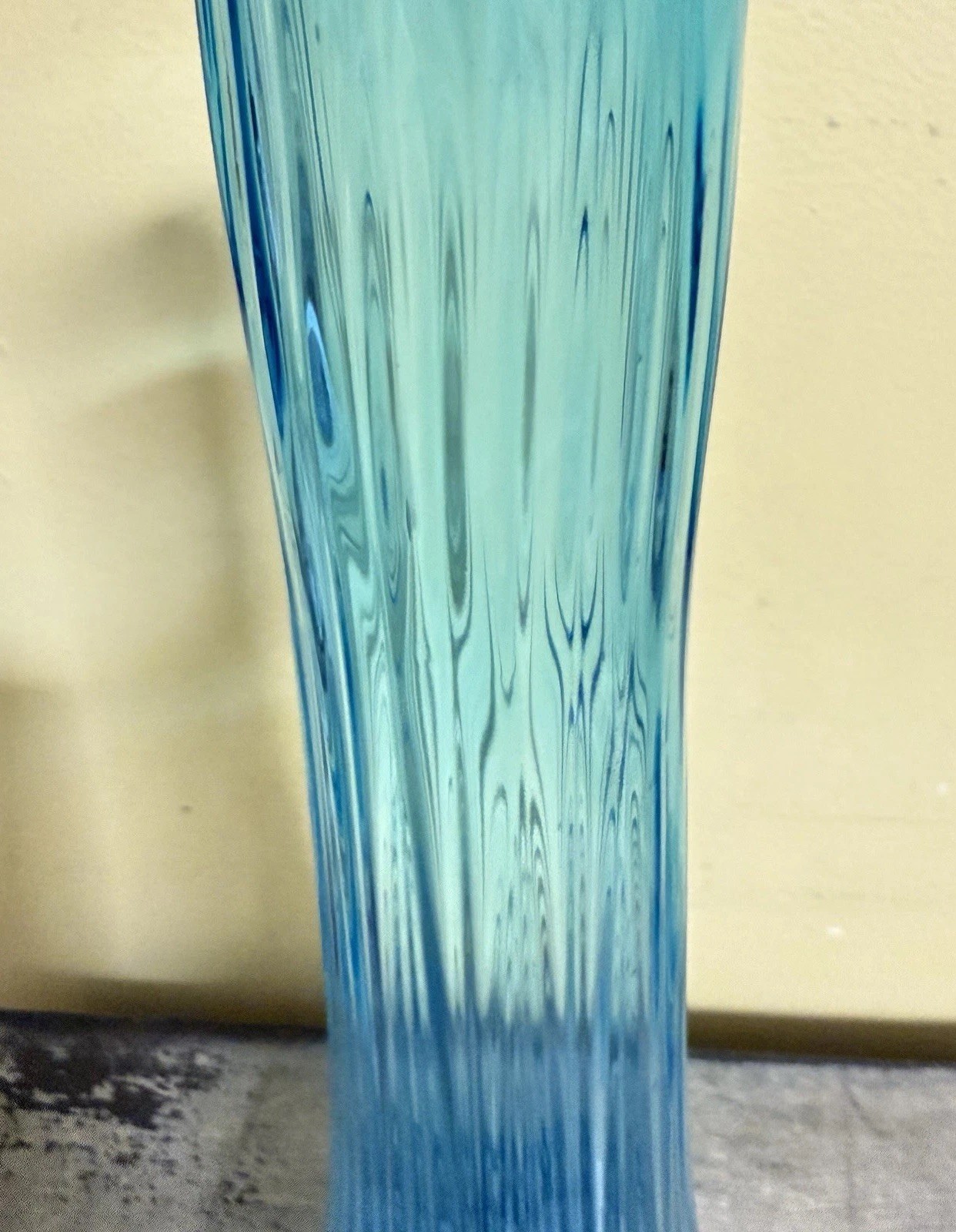 Vintage MCM LE Smith Solitaire Swung Vase In Blue 15 Inch Stunning