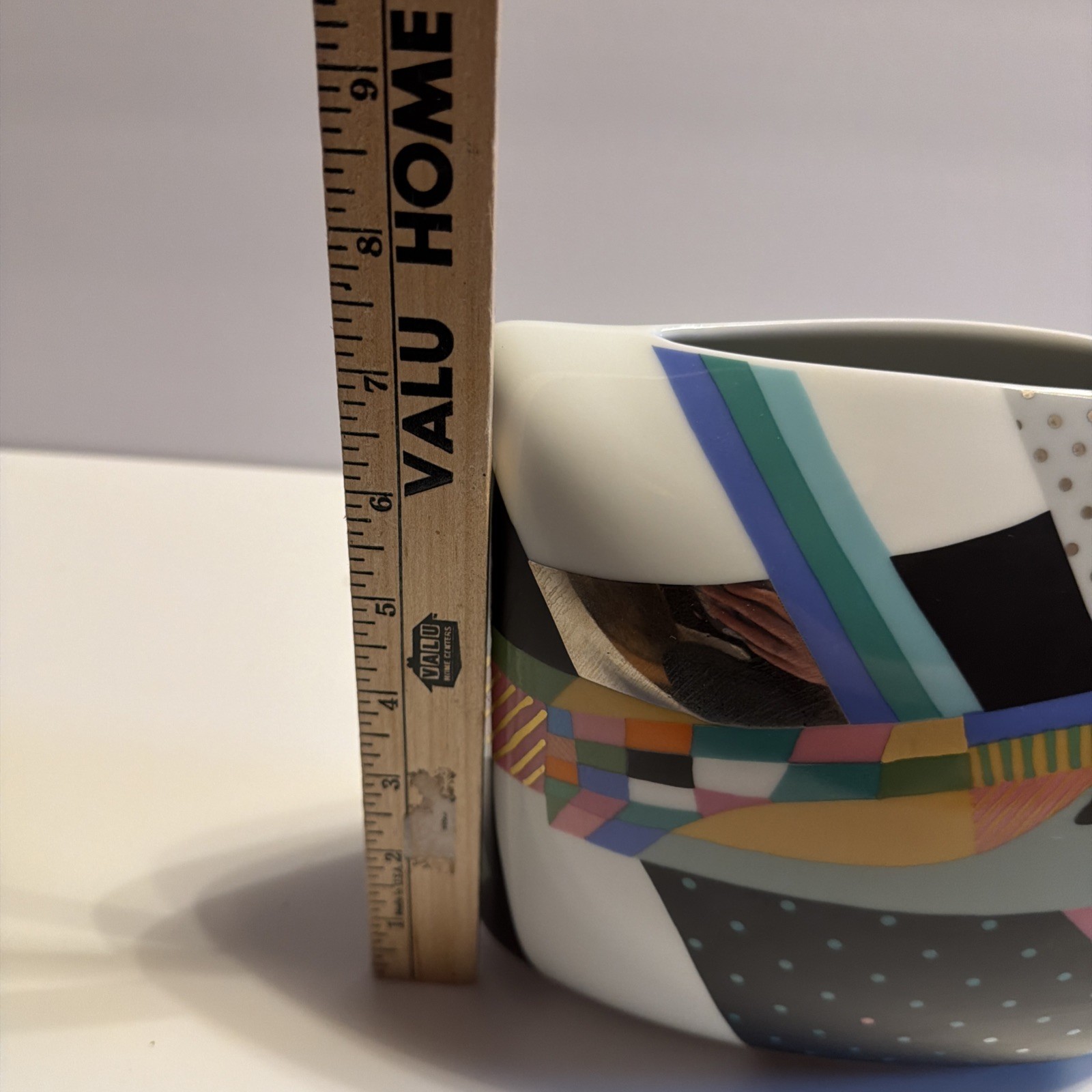 Rosenthal Germany Raymond Waites Memphis Style Geometric Art Deco Vase 7 Inch