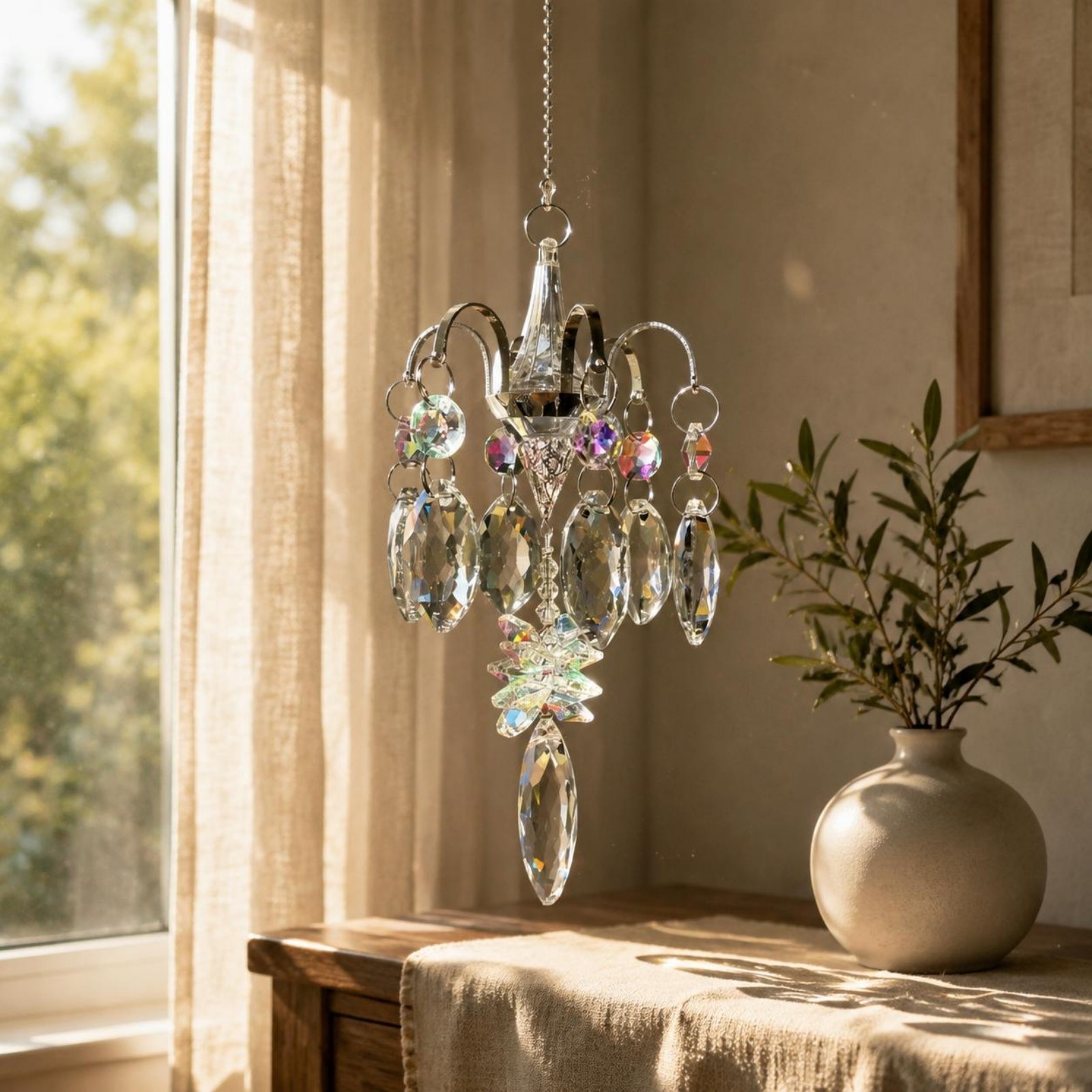Chandelier Crystal Decoration Rainbow Reflection Crystal Suncatcher Faceted