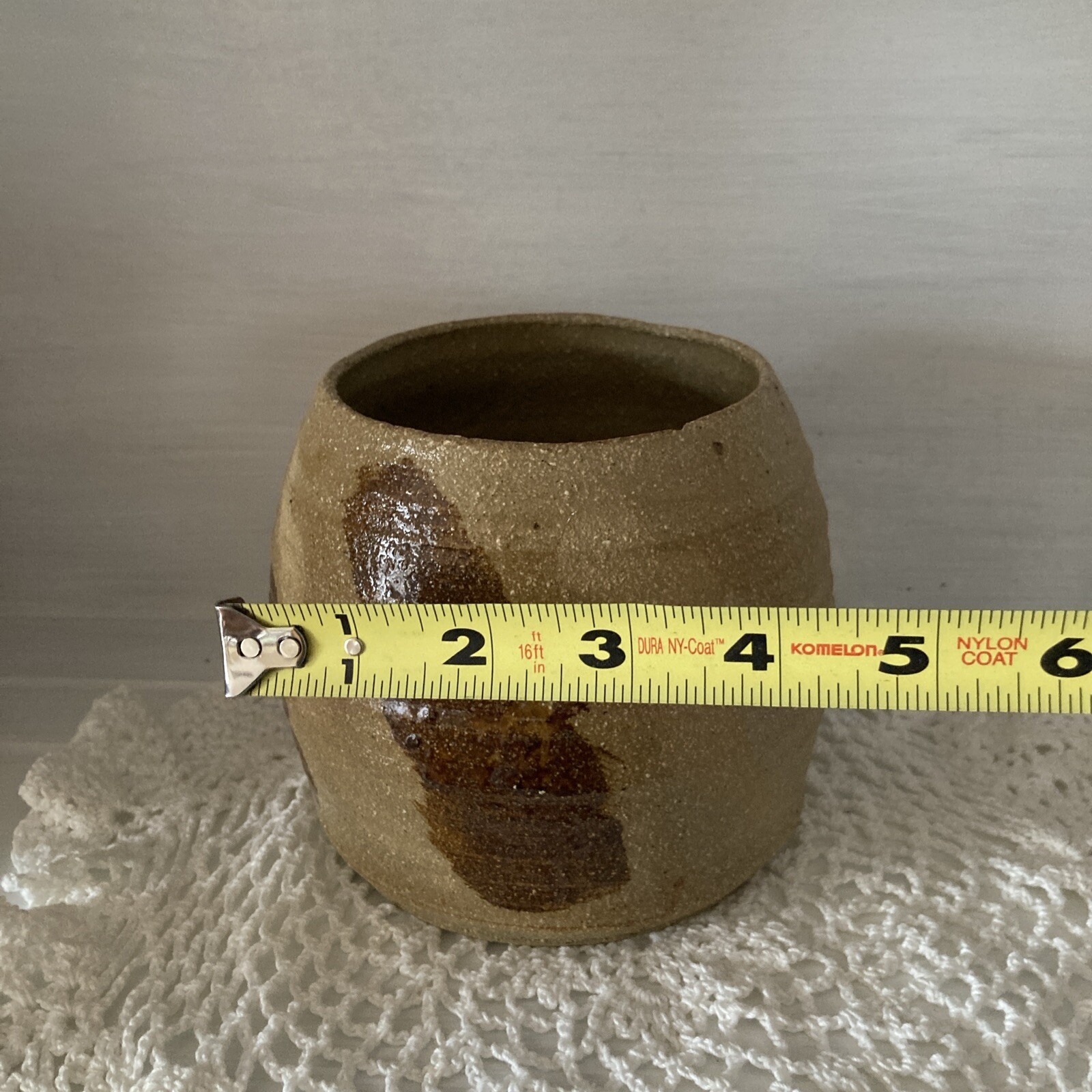 CM Pottery Vase Signed Hand Crafted Earthtone Studio Art Pottery Primitive 3-63