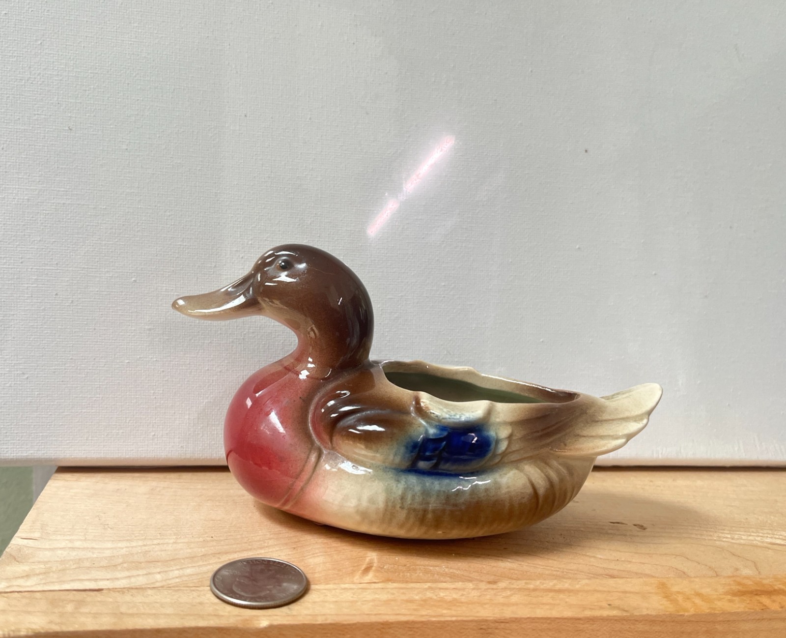 Vintage Royal Windsor Mallard Duck Planter Tiny MCM Cabin Kitsch Small