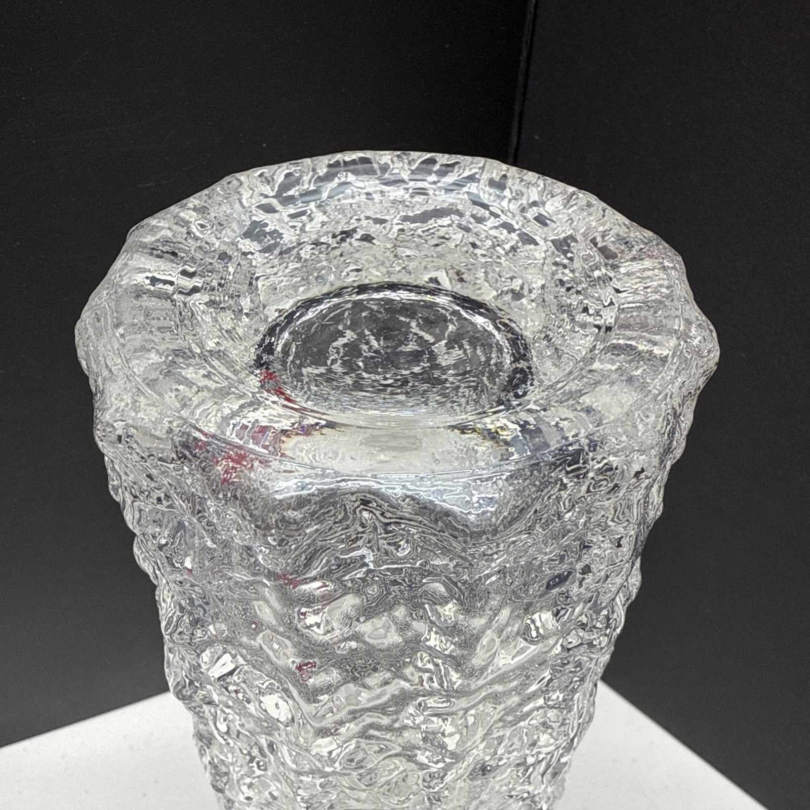MCM IVV Selezione Italian Vase Textured Bark Art Glass 12″