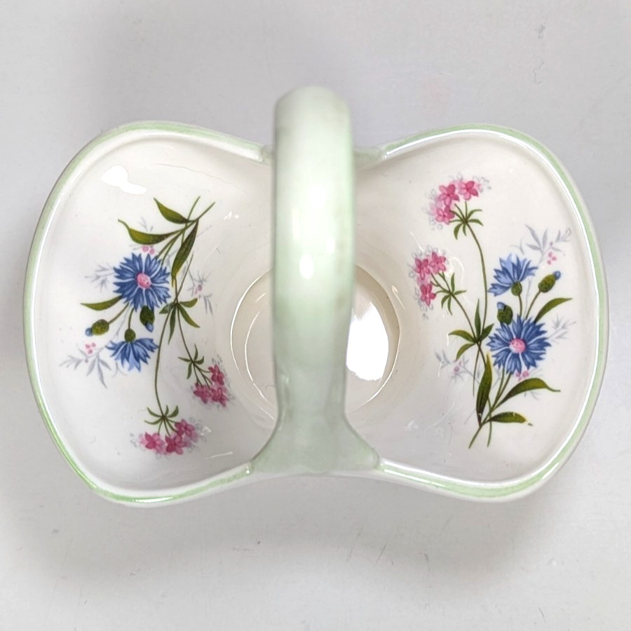 Crown Staffordshire England “Wild Flowers” Basket – Fine Bone Porcelain China