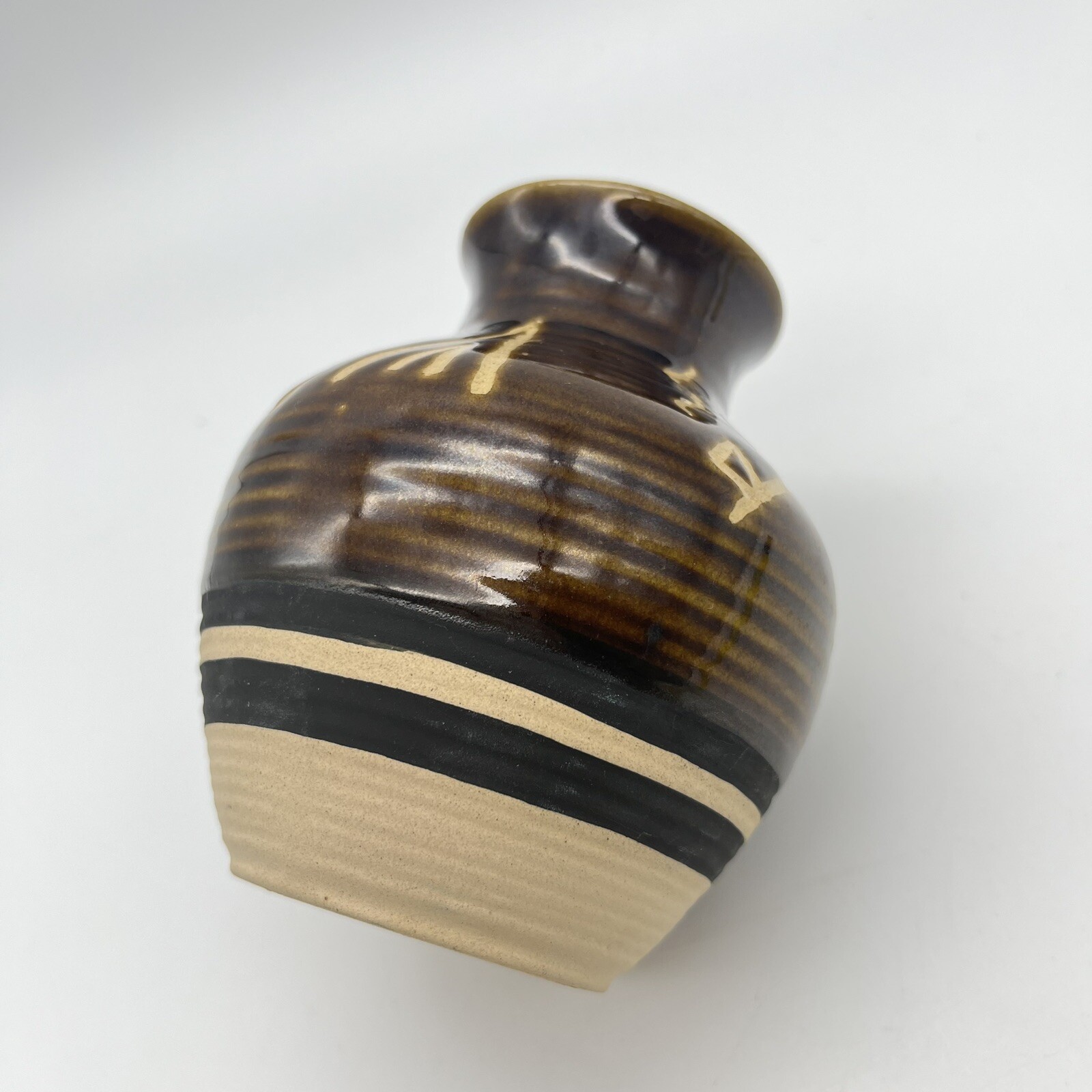 Native American Saguaro Southwest Stoneware Pottery Vase USA Made Vtg 5″