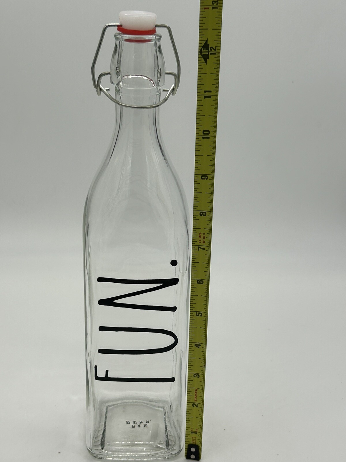 Rae Dunn FUN Clear Glass Water Decanter w/ Bail & Trigger