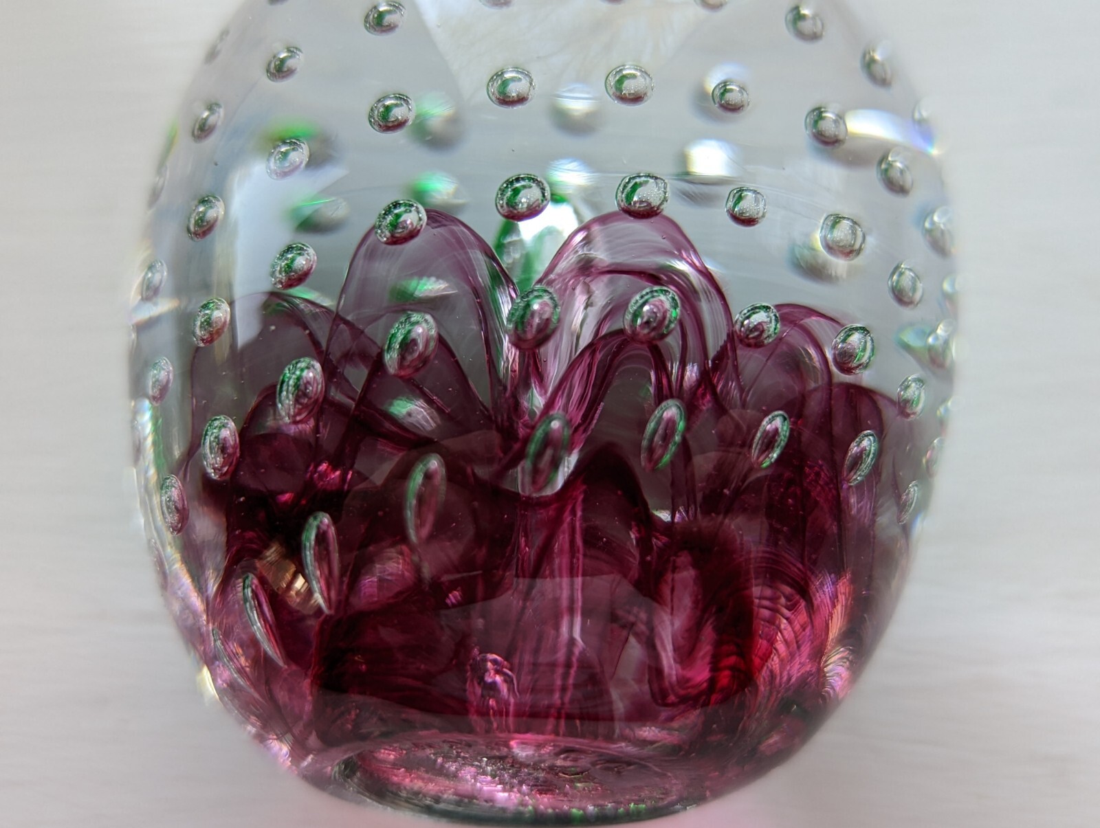 Vintage Prestige Art Glass Co Apple Fruit Glass Paperweight Controlled Bubbles